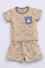 Brown Cartoon Shirt & Shorts - CB-01