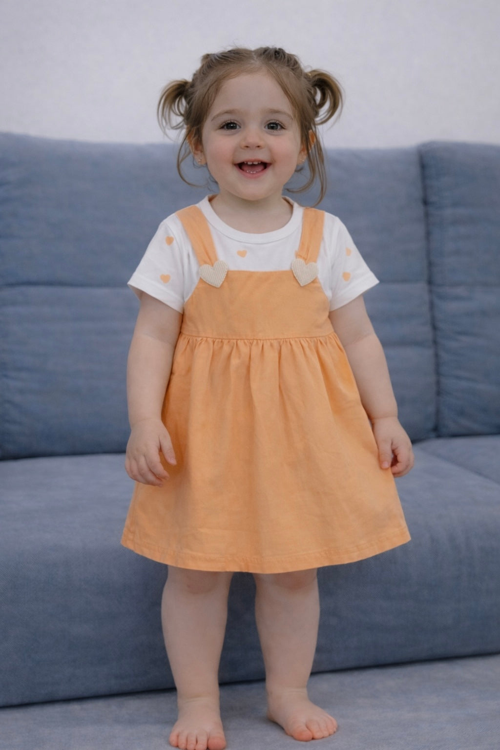 Orange Heart Girl Frock - FG-08