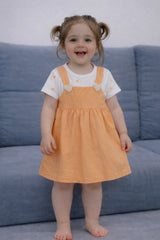 Orange Heart Girl Frock - FG-08