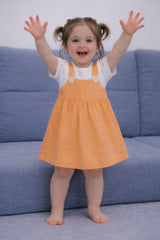 Orange Heart Girl Frock - FG-08
