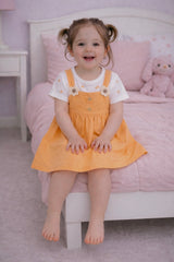Orange Floral Girl Frock - FG-11