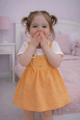 Orange Floral Girl Frock - FG-11