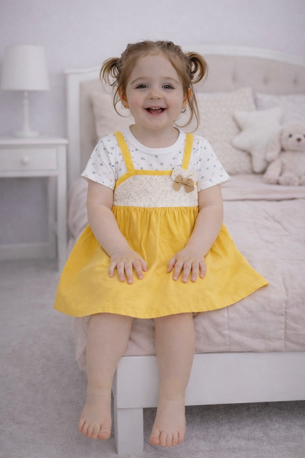 Yellow Bow Girl Frock - FG-15