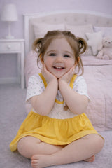 Yellow Bow Girl Frock - FG-15