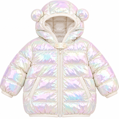 White Shiny Puffer Jacket - PG-05