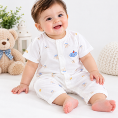 Elephant White Romper - BR-02