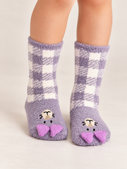 Purple Check Socks - WS-09