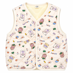 Cream Sleeveless Puffer Jacket - SP-05