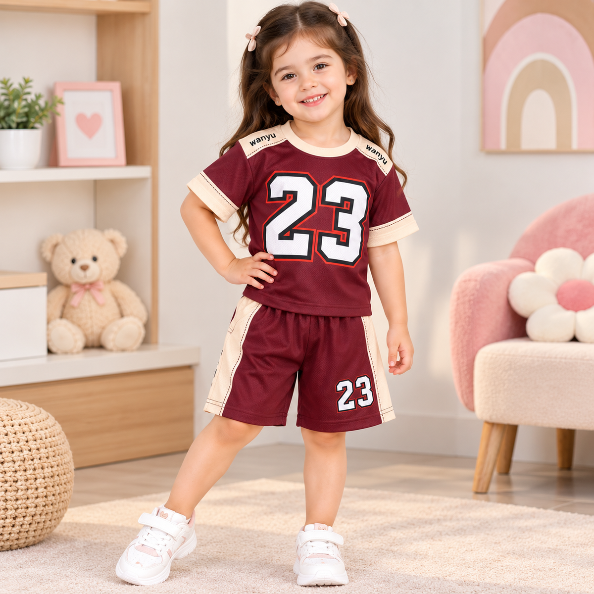 Maroon Sports Jersey Set - JG-03