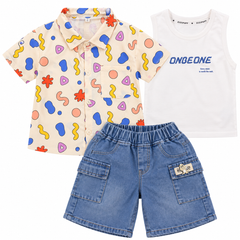 3 Piece Alphabet Denim Set - DB-22