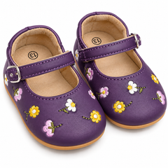 Purple Embroidered Sandals - SG-58