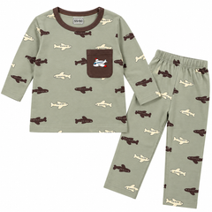 Green Airplane Shirt & Trouser - TB-17