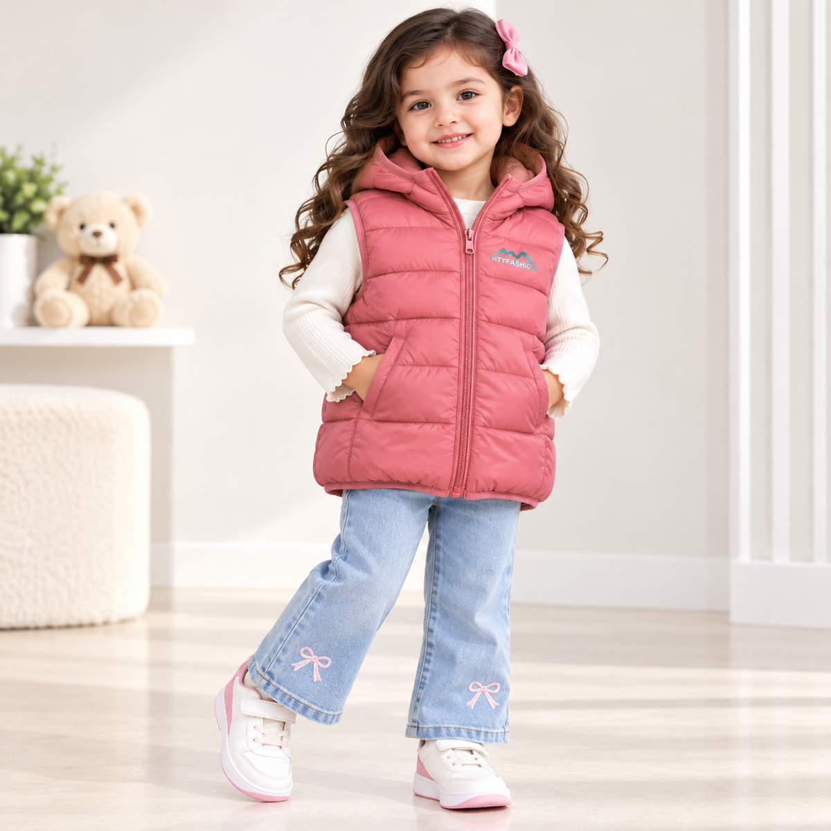 Pink Sleeveless Puffer Jacket - SP-01