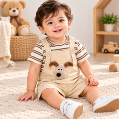 Cream 3D Dog Romper - RB-08