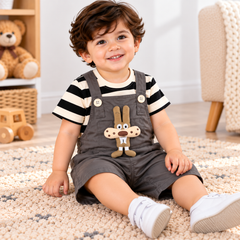 Bold Striped Cartoon Romper - RB-04
