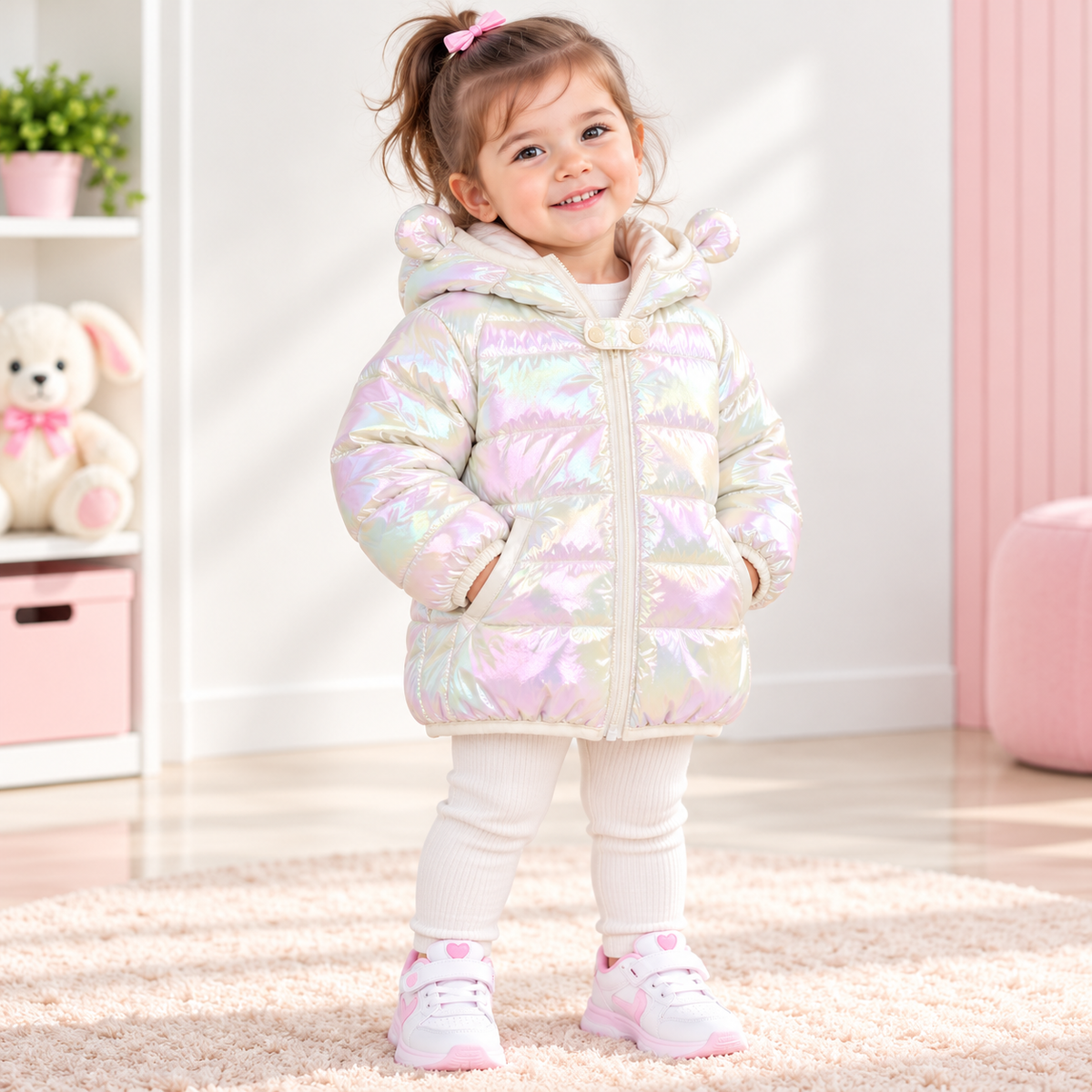 White Shiny Puffer Jacket - PG-05