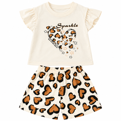 White Tiger Print Shirt & Shorts - CG-25
