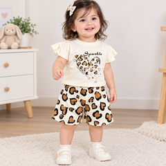 White Tiger Print Shirt & Shorts - CG-25
