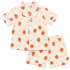 Cream Strawberry NightSuit - NG-10