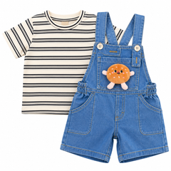 Striped 3D Cartoon Romper - RB-10