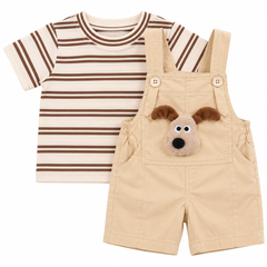 Cream 3D Dog Romper - RB-08